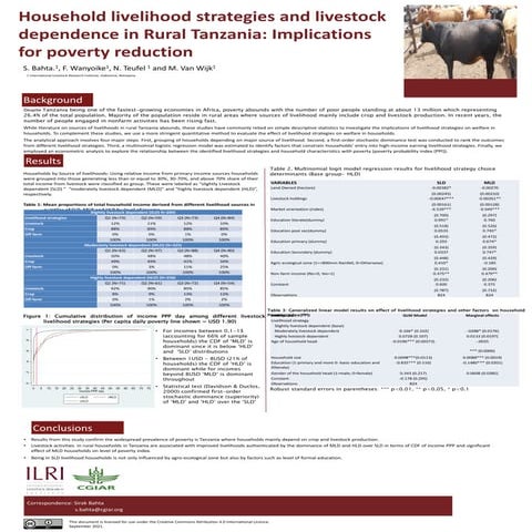Household livelihood strategies and livestock dependence in rural Tanzania: I...