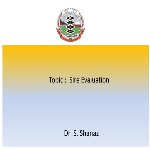 Sire evaluation