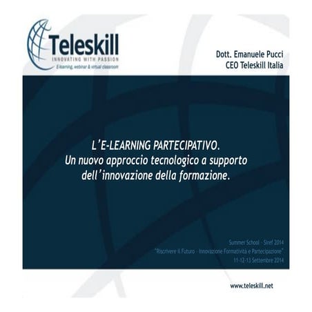 E-learning partecipativo a supporto dell’innovazione della formazione