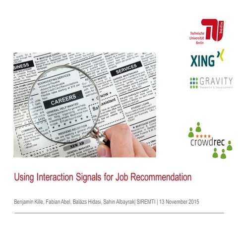 Using Interaction Signals for Job Recommendation
