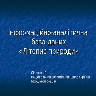 Sirenko I. Information analytical d...