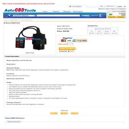 Si reset bmw oil reset tool old