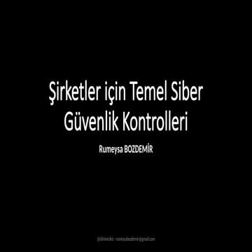 Şirketler için Temel Siber Güvenlik Kont