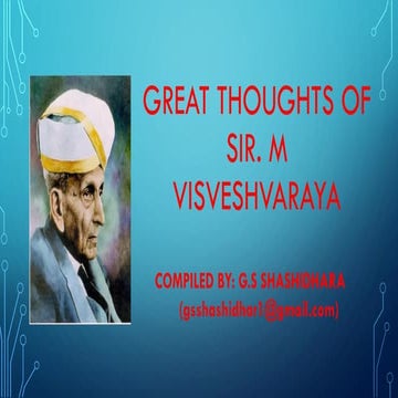 Great thoughts of Sir m visveshvaraya 