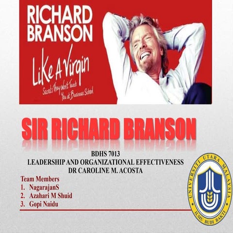 Sir Richard Branson's  Leadership Style  