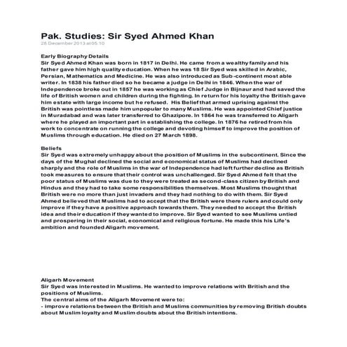 educational services of sir syed ahmed khan