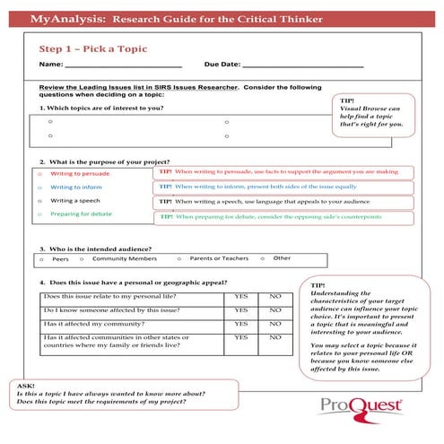 Sirs Research Guide Template