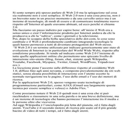 Si sente sempre più spesso parlare di web 2