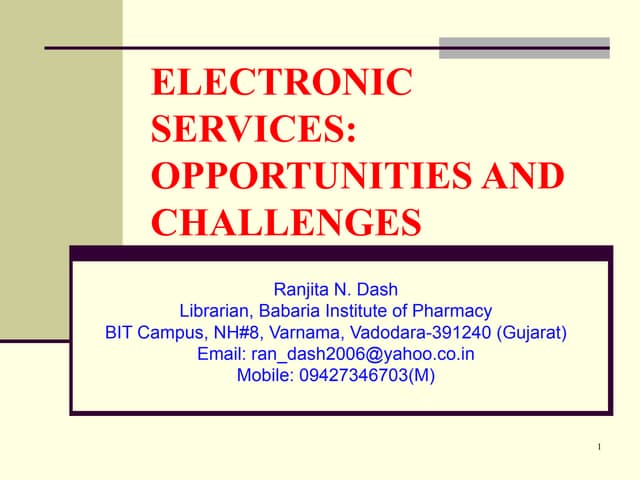 Electronic Srvice