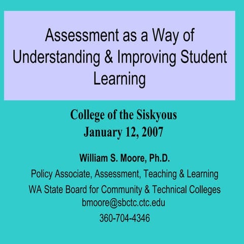 Outcomes Assessment Overview