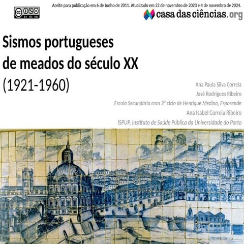 Sismos portugueses de meados do século XX (1921 - 1960)