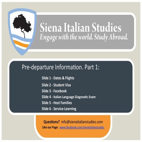 SIS Pre-departure: Part 1