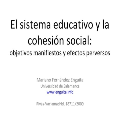 Sist Educativo y Cohesión.ppt