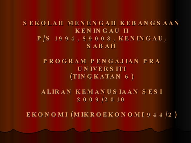 Sistem Ekonomi Campuran 2009