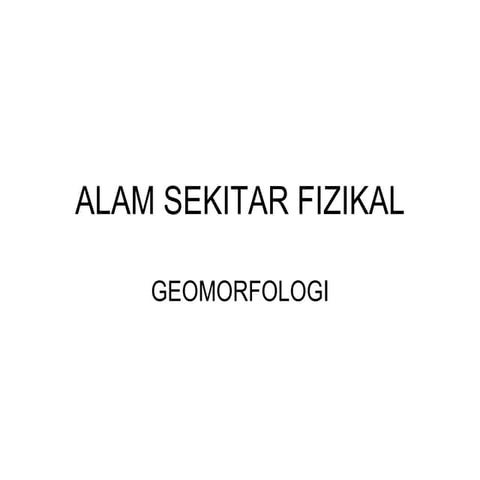 Sistem Geomorfologi