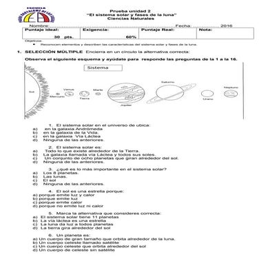 Sistema solar 5 grado