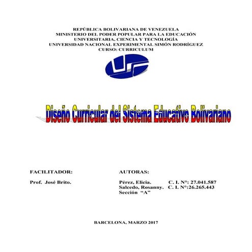 DISEÑO CURRICULAR DEL SISTEMA EDUCATIVO BOLIVARIANO