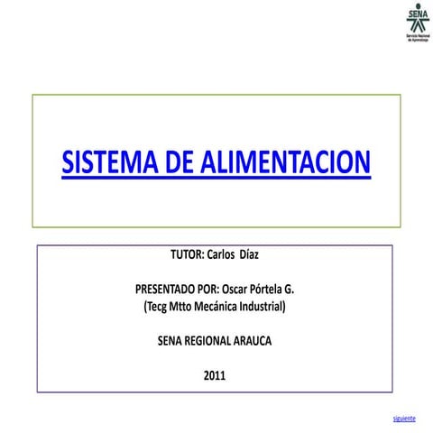 Sistema de alimentacion