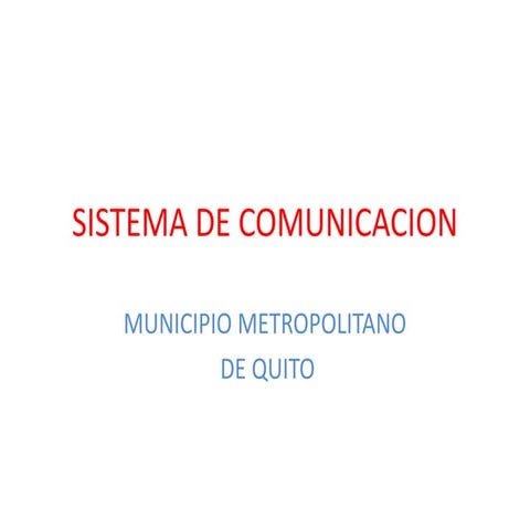 Sistema De Comunicacion