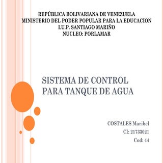 Sistema de control para tanque de a...