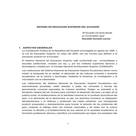 Sistema de educación superior ecuador