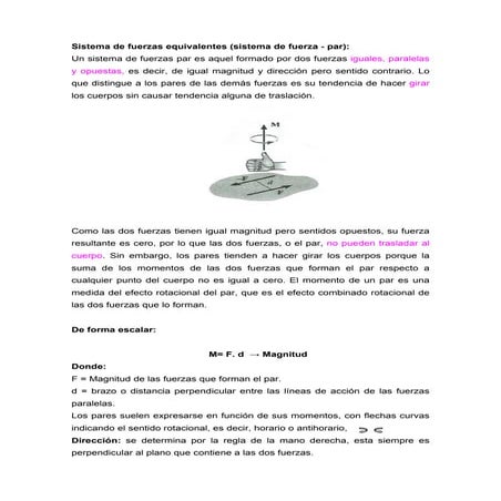 Sistemas de Fuerzas Equivalentes