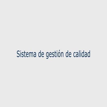 Sistema de gestión de calidad expo | PPTX