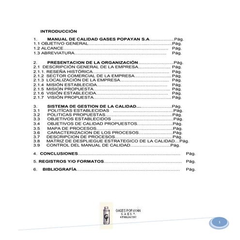 Sistema de gestión de la calidad final gases