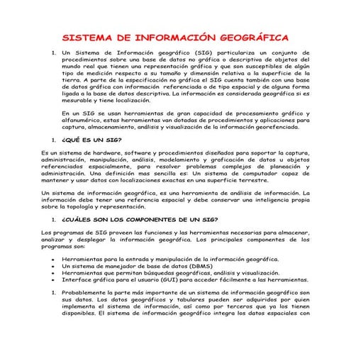 Sistema de informacion geografica