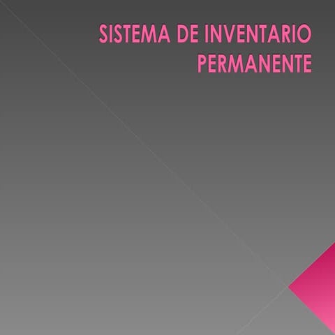 S I S T E M A  D E  I N V E N T A R I O  P E R M A N E N T E