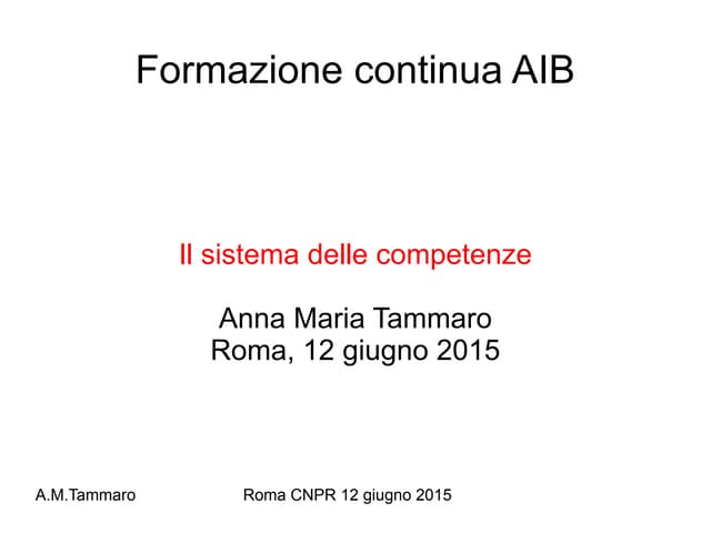 Formazione continua AIB: il sistema delle competenze