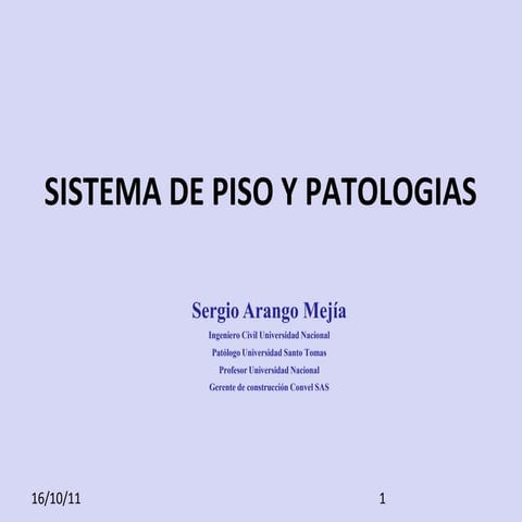 Sistema de piso y patologias 