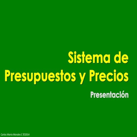 Sistema de presupuestos y precios presentación