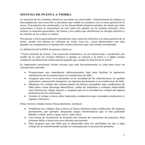 Sistema de puesta a tierra