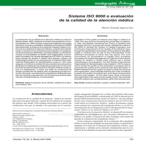 Sistema iso 9000 o evaluación
