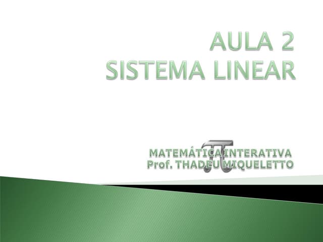 Sistema linear   escalonamento