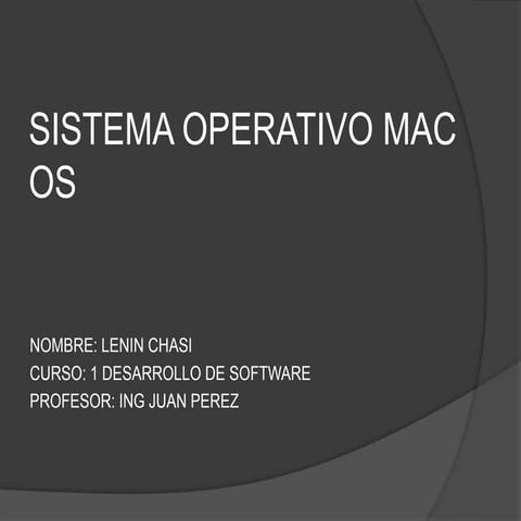 Sistema operativo mac os
