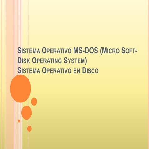 Sistema operativo MS-DOS (MicroSoft-Disk Operating System) | PPTX