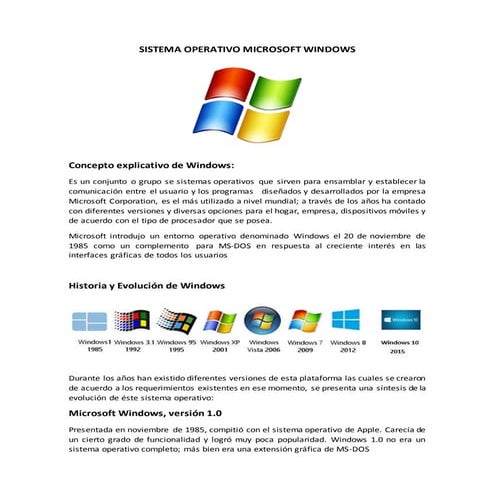 Sistema operativo windows 10