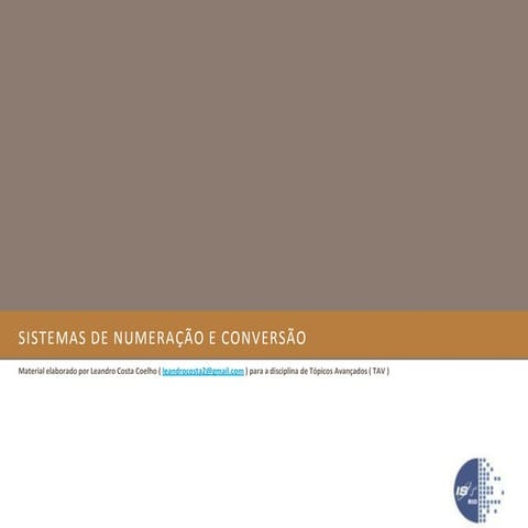 Sistemas de Numeração e Conversão de Bases