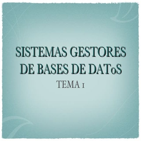 Sistemas Gestores de Bases de Datos