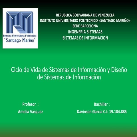 ciclo de vida de los Sistemas de informacion