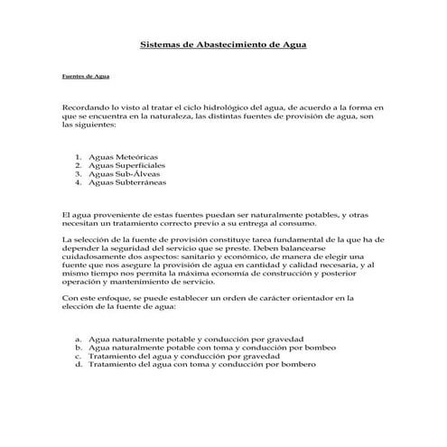 Sistemas de abastecimiento de agua