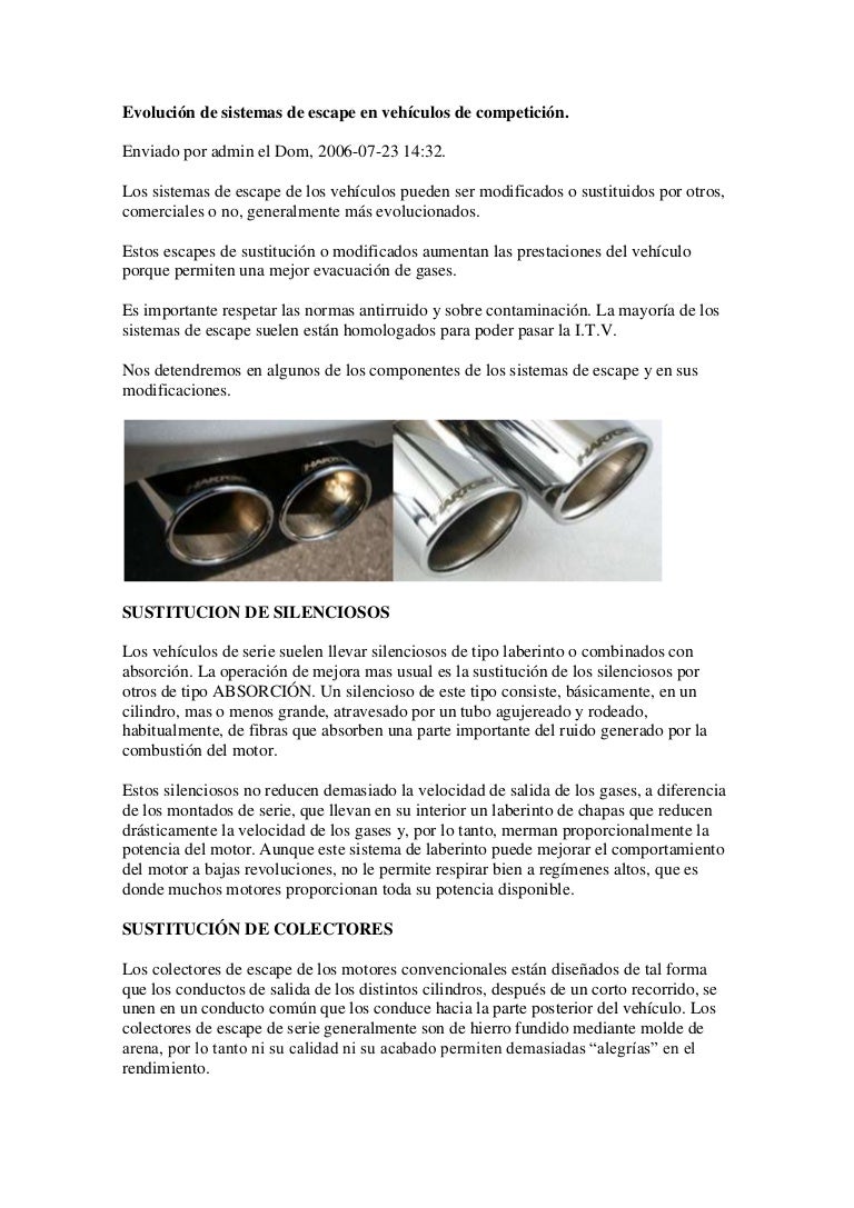 Diferencia Entre Valvula De Admision Y Escape Sistemas de admision y escape