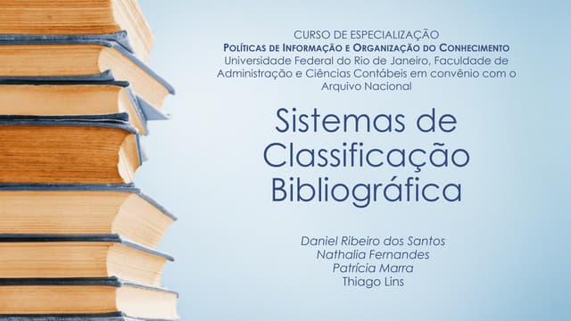 Sistemas de classificação bibliográ...
