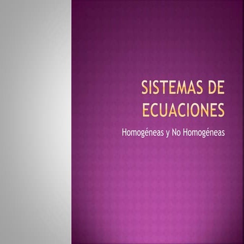 Sistemas de ecuaciones