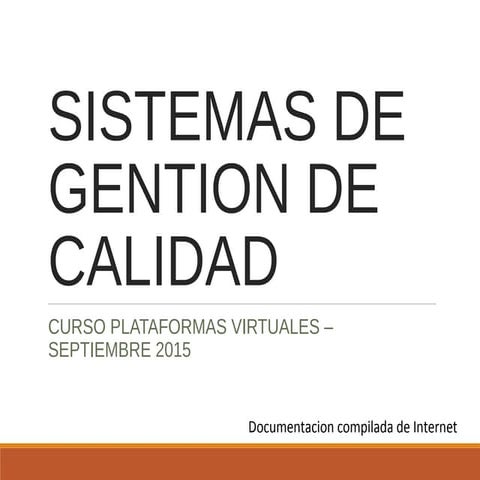 Sistemas de gestion de la calidad