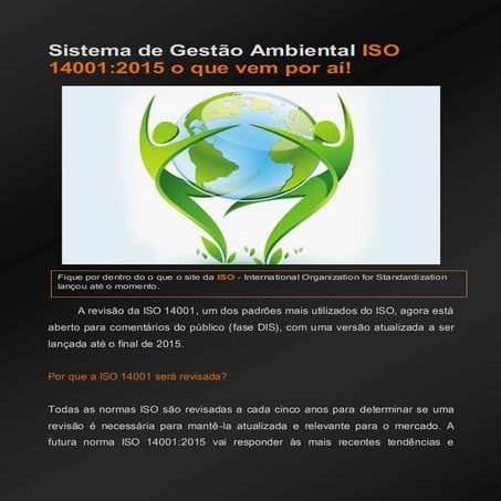 Sistemas de gestão ambiental iso 14001 2015 | PDF