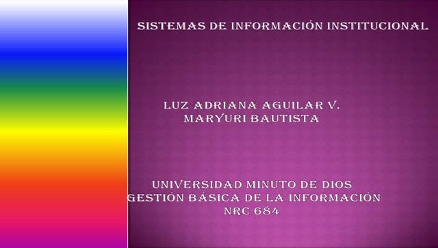 Sistemas de informacion institucional