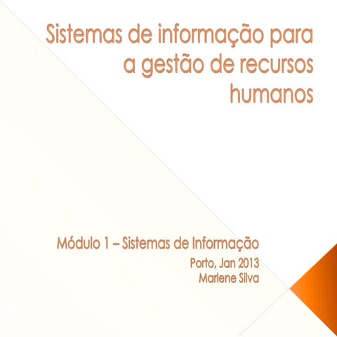 Sistemas de informação para a gestão de recursos
